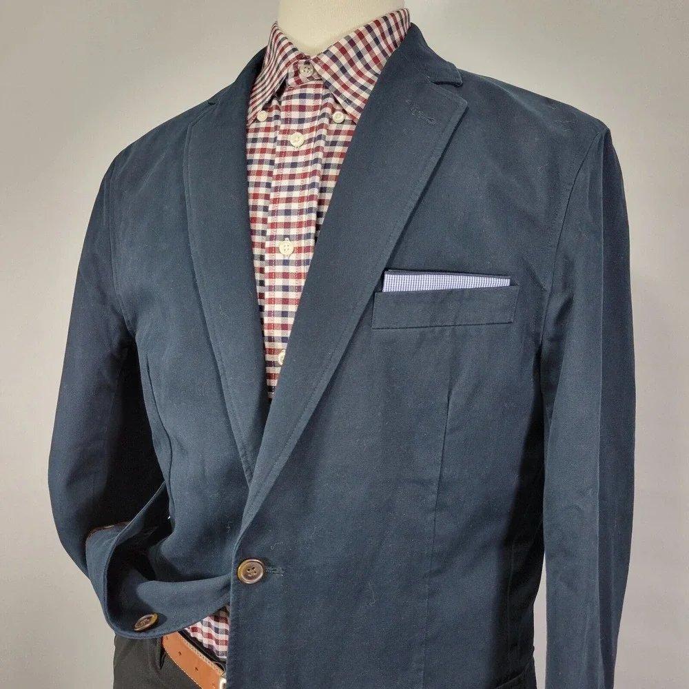 Daniel Cremieux Men's Sport Coat Blazer Two Button Navy Cotton Twill Size Large‎